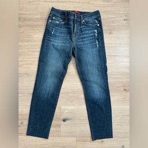 7 For All Mankind Roxanne Ankle Straight Leg Raw Hem | Sz 28